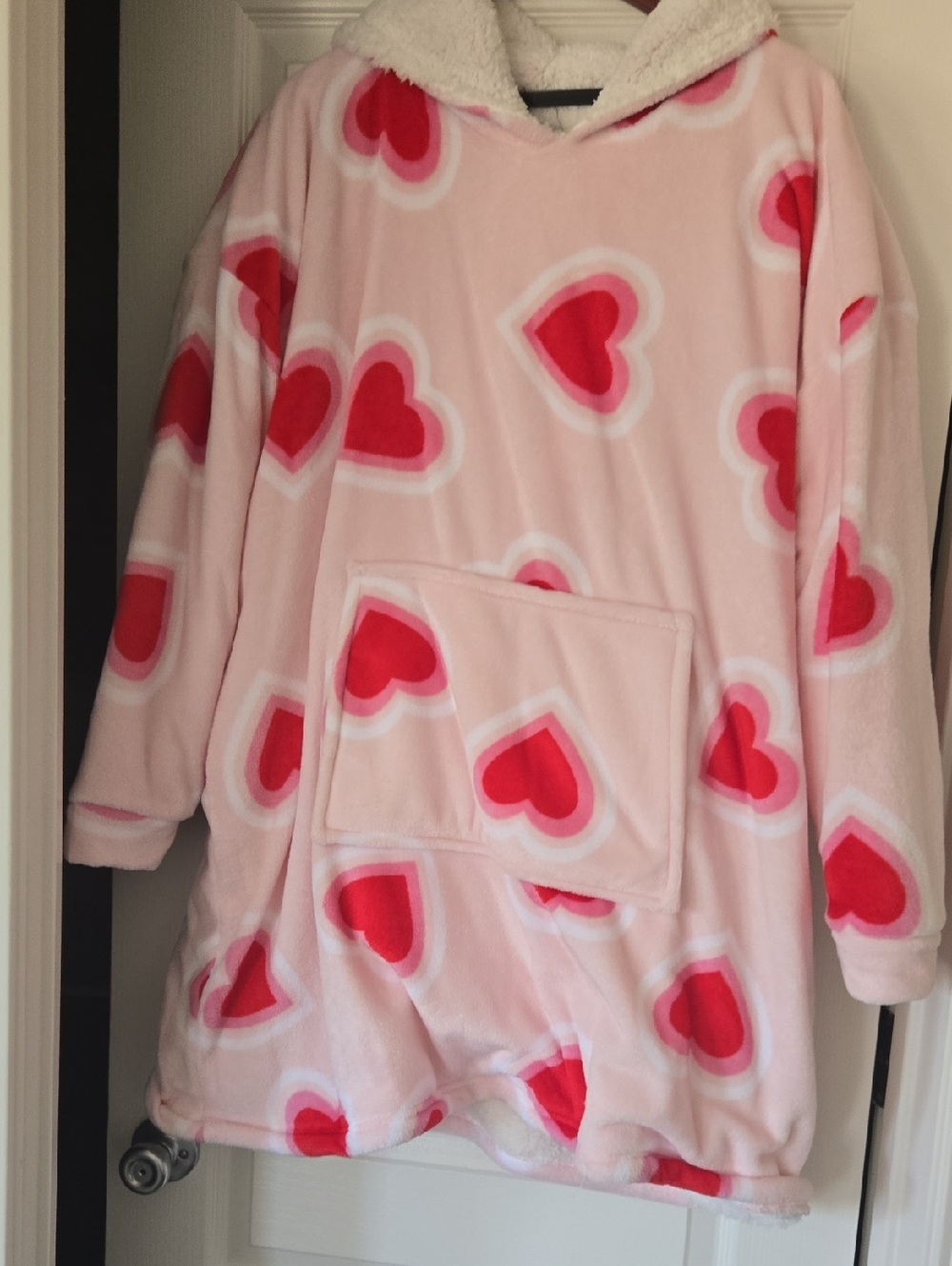 Cozy Pink Heart Pajama Hoodie